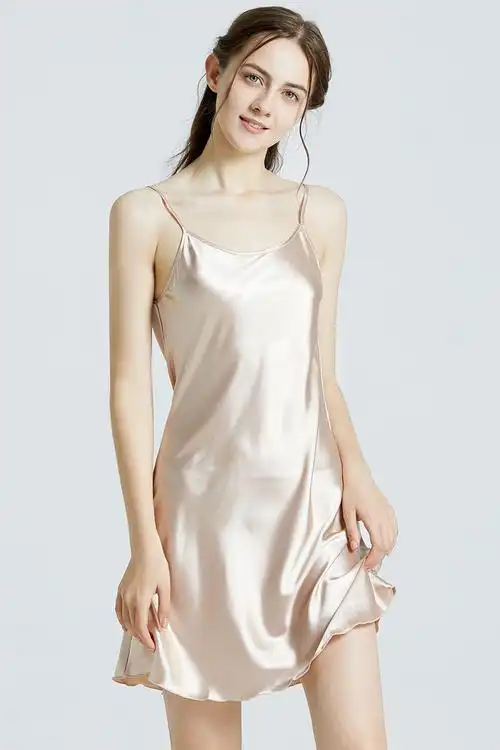 夏季蕾丝性感吊带睡衣纯色仿丝睡衣裙女夏季薄款吊带睡裙年性感冰丝绸