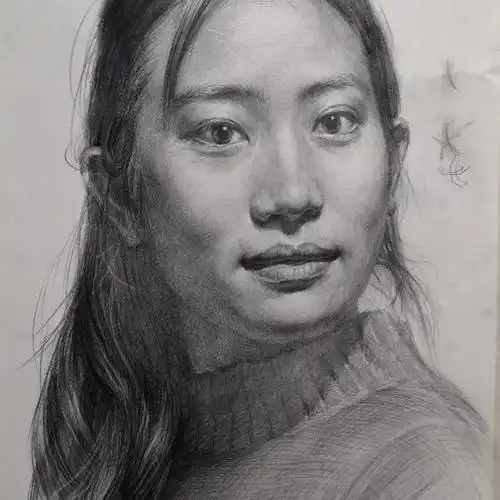 王逍-素描练习—女青年头像