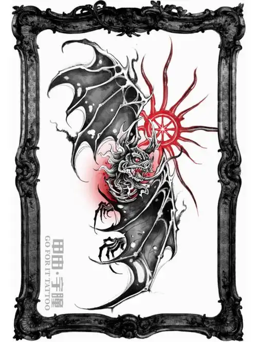 常德纹身  #纹身  #蝙蝠  #纹身手稿  #哥特风  #长沙纹身