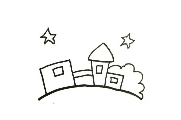 夜晚的风景简笔画怎么画简单