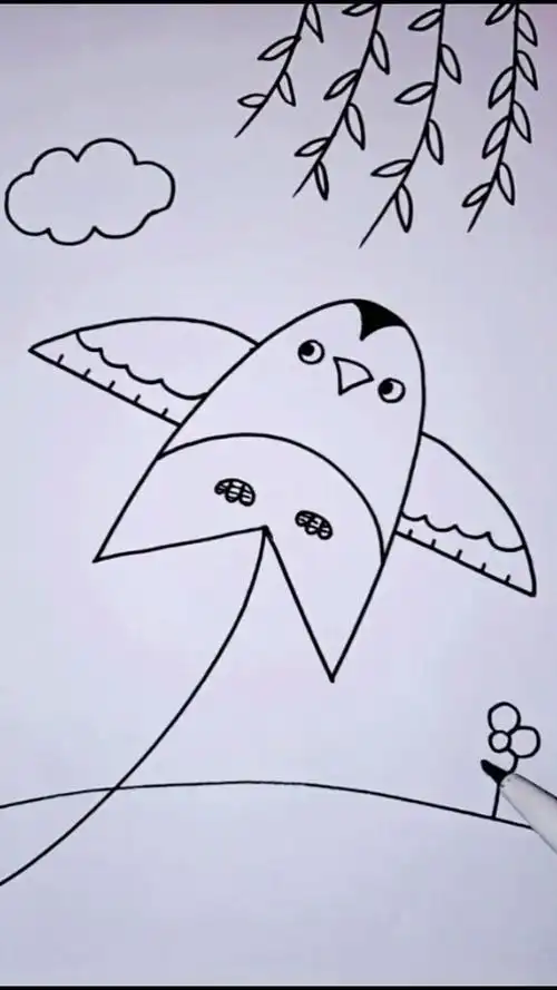 儿童简笔画风筝图案