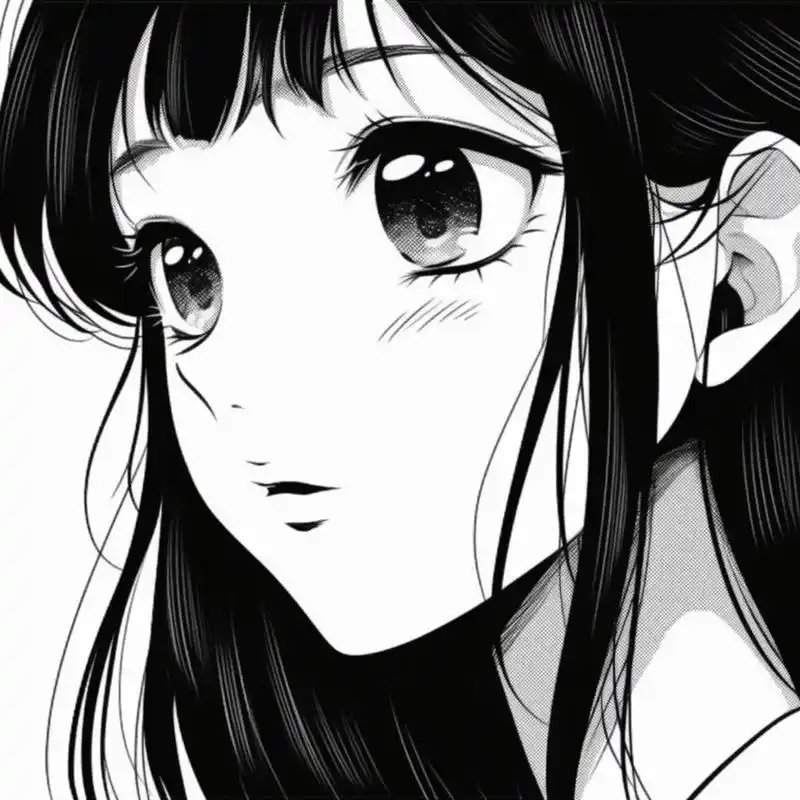 可爱黑白动漫女头!