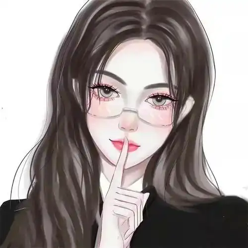 手绘戴眼镜卡通头像女生温柔动漫图片