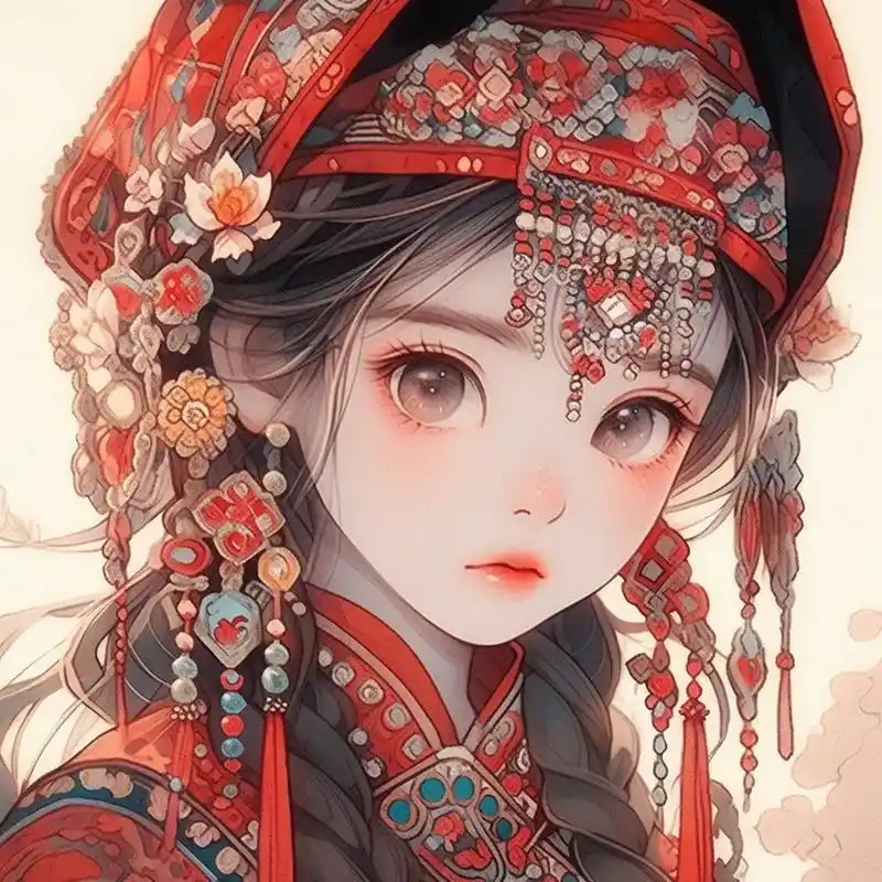 国潮民族风女生头像 676767