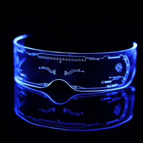 蹦迪发光赛博朋克未来科技感眼镜led酒吧拍照道具抖音男女科幻潮