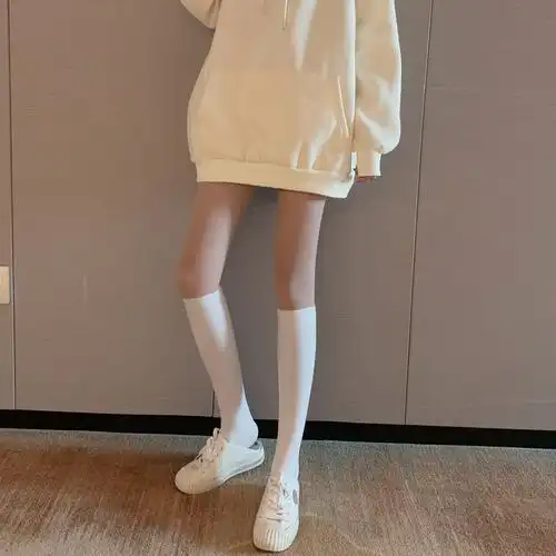 实拍实价 网红逼真防掉假小腿袜黑色白色假中短筒天鹅绒连裤袜