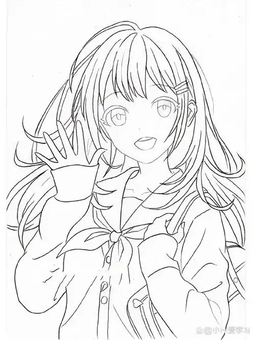 马克笔动漫人物绘画 | 过程 更新啦～二次元女神.