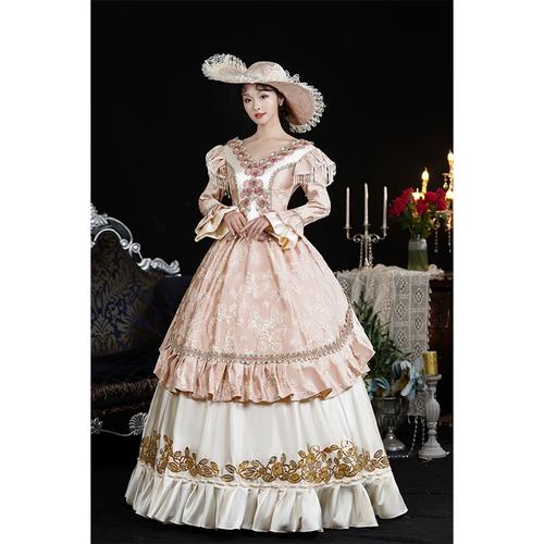欧洲中世纪宫廷风公主裙法式复古礼服维多利亚时期长裙走秀演出服