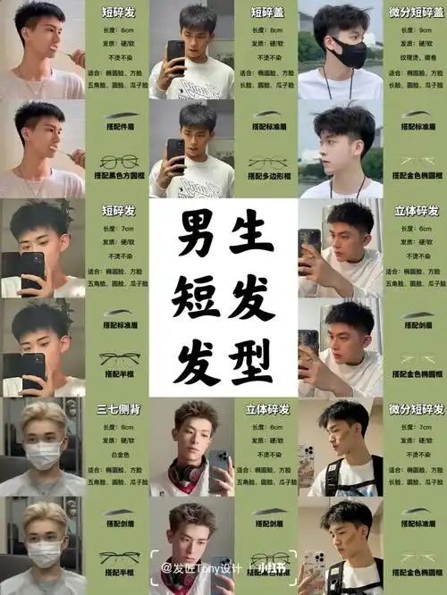 男生短发发型/男士发型参考/根据脸型选发型