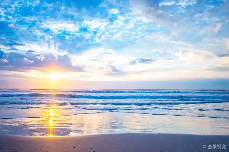 海洋_朝霞_日出_天空_高清图片_全景视觉