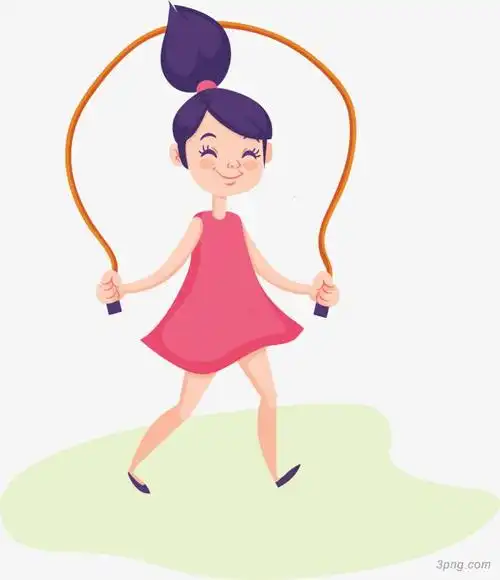 可爱跳绳运动女孩