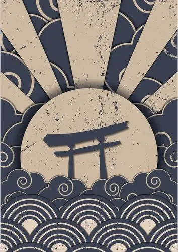 日本模式堆栈矢量图像图片素材-矢量日本元素背景插画素材-jpg图片