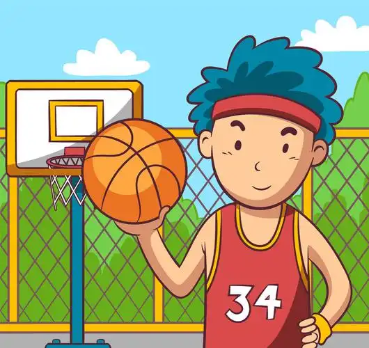 创意篮球场上的男子矢量素材_体育运动_懒人图库