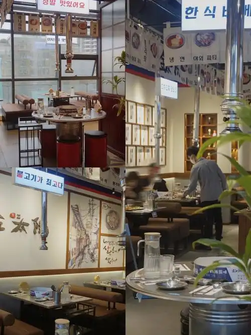 被装修吸引了,很接地气的韩国烤肉店风格,包括餐具桌子什么的都是韩国