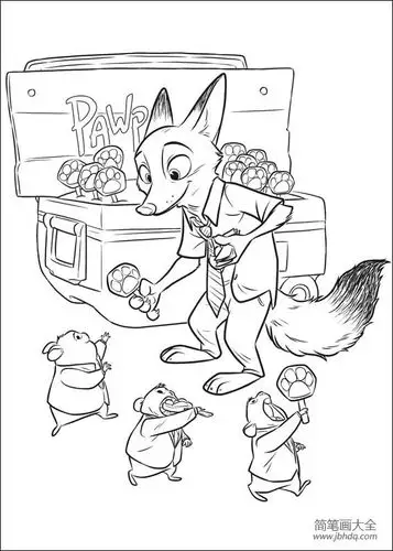 动漫人物简笔画疯狂动物城简笔画图片