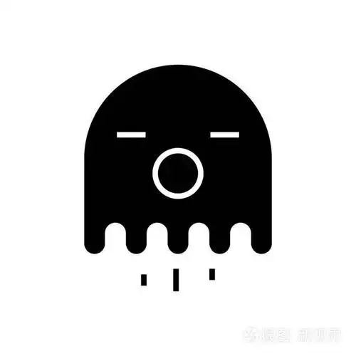 鬼图标,矢量图中,黑色标志上孤立的背景