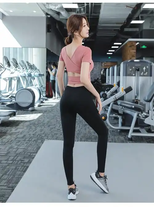 2019新款瑜伽服性感短袖运动健身上衣跑步品牌瑜伽背心一件代发女