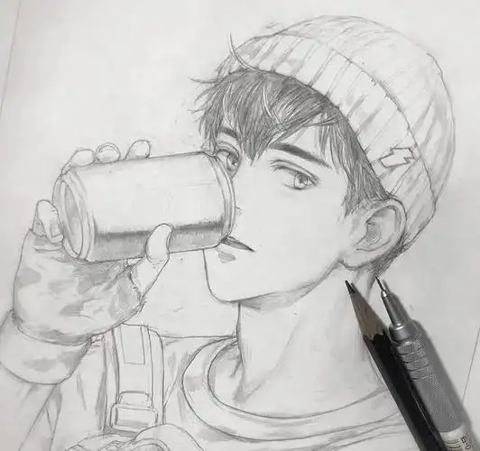 线条干净利落的帅气小哥哥铅笔素描作品,好养眼_素描入门_零二七艺考
