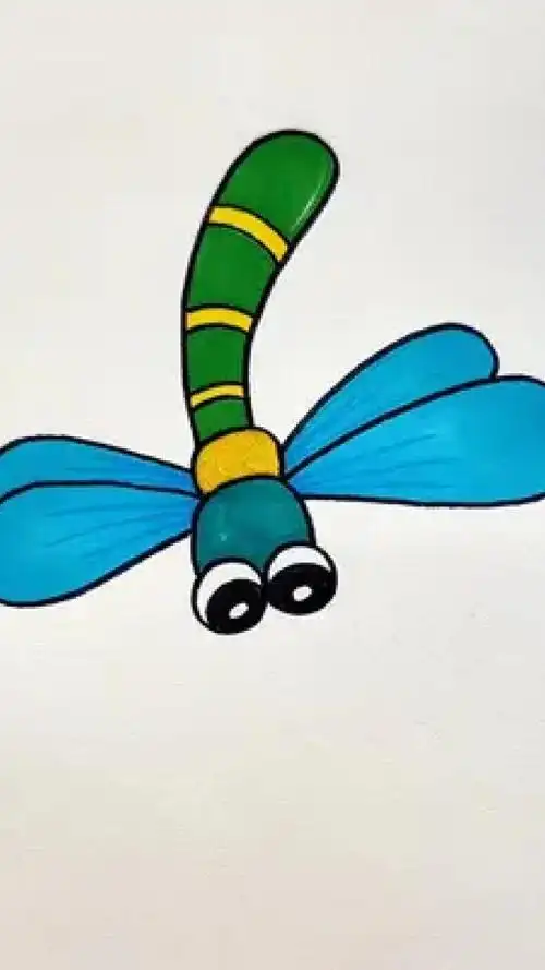 这样画蜻蜓,一看就会#蜻蜓简笔画 #育儿简笔画 #儿童绘画