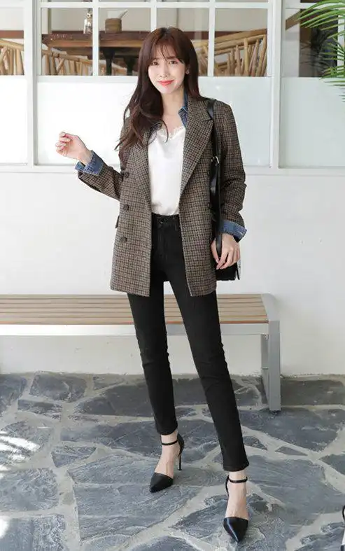 韩国女士小西装穿搭超美女装小西装搭配技巧在这