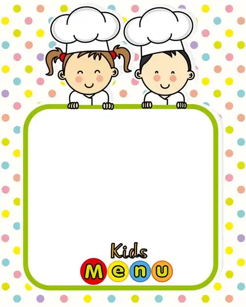 卡通儿童菜单