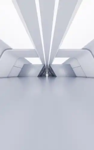 白色科技感隧道3d渲染