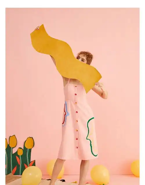 这款橘粉色吊带裙真的太可爱啦!