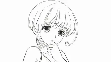 教你如何画短发动漫美少女儿童简笔画