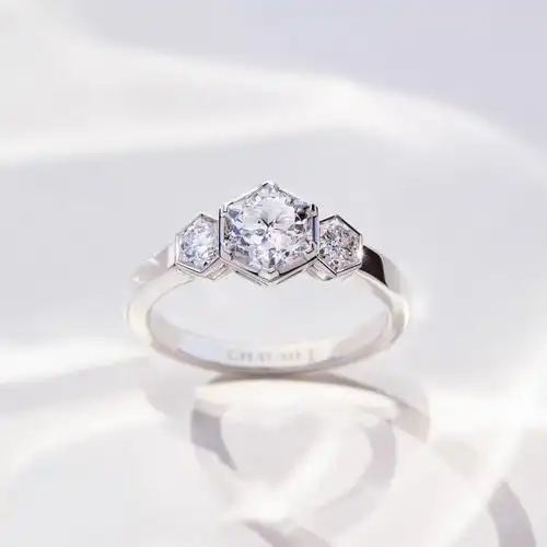 chaumetbee my love白金钻戒戒指