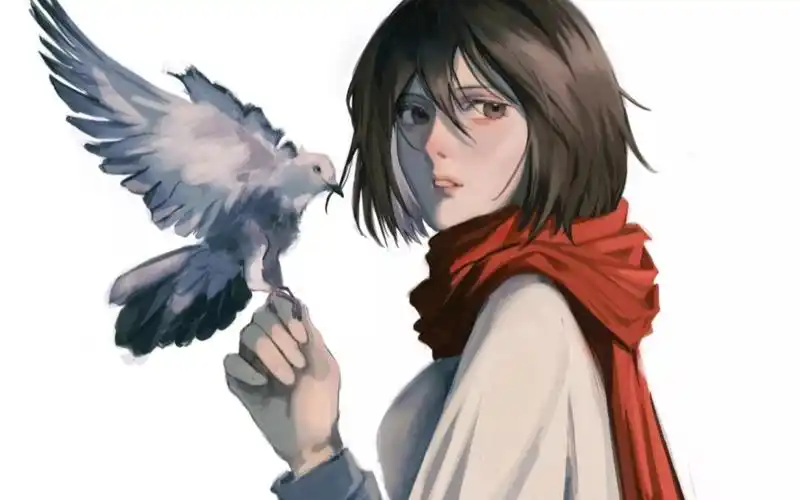 "原谅我用毫不在意的目光爱了你一辈子,三笠"