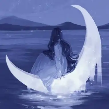 蓝动漫头像女忧郁系的蓝色系女生头像二次元高清图片