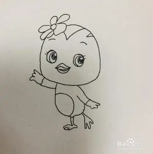 萌鸡小队朵朵儿童卡通简笔画画法