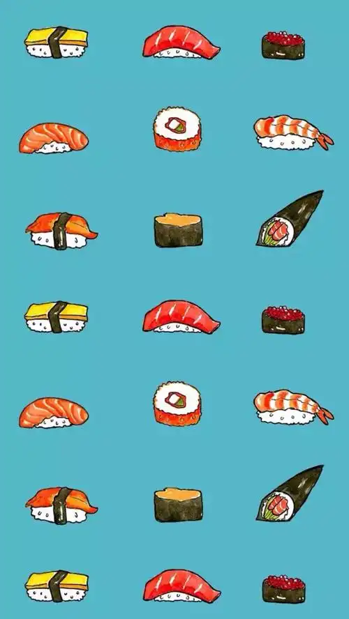平铺 食物 寿司 可爱 小清新 壁纸