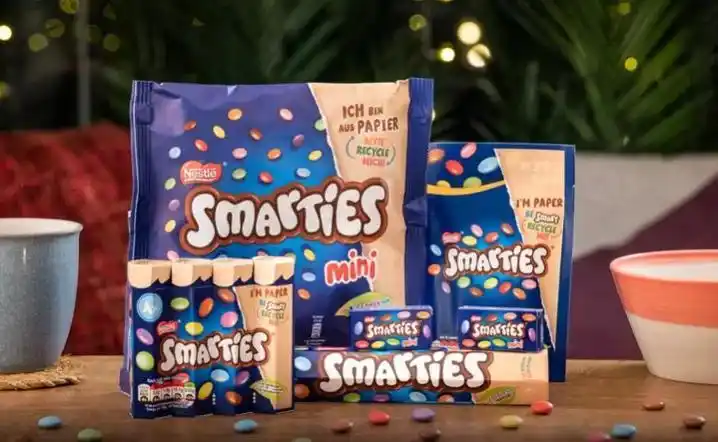 全面改用纸包装的smarties糖果图片来源:雀巢2020年,爱尔兰乳品品牌