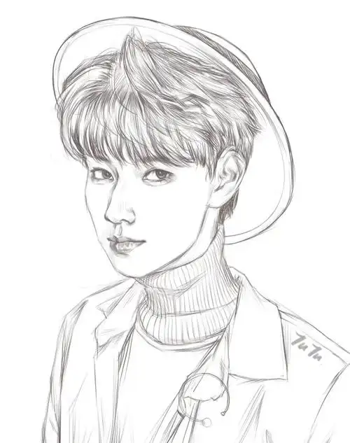 画一下小张张祝《铁流东进》圆满成功99#张真源 #线稿  #画画