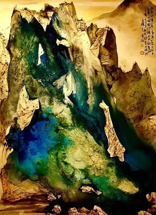 曹俊的当代重彩泼墨山水作品