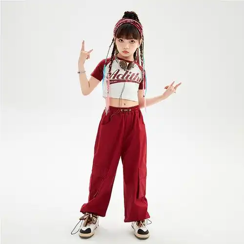街舞儿童潮服嘻哈女童爵士舞服装小女孩jazz舞蹈演出服时髦练功服