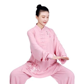 弗玛利太极服女新款洋气女装亚麻棉麻太极拳练功服女夏季服装春秋