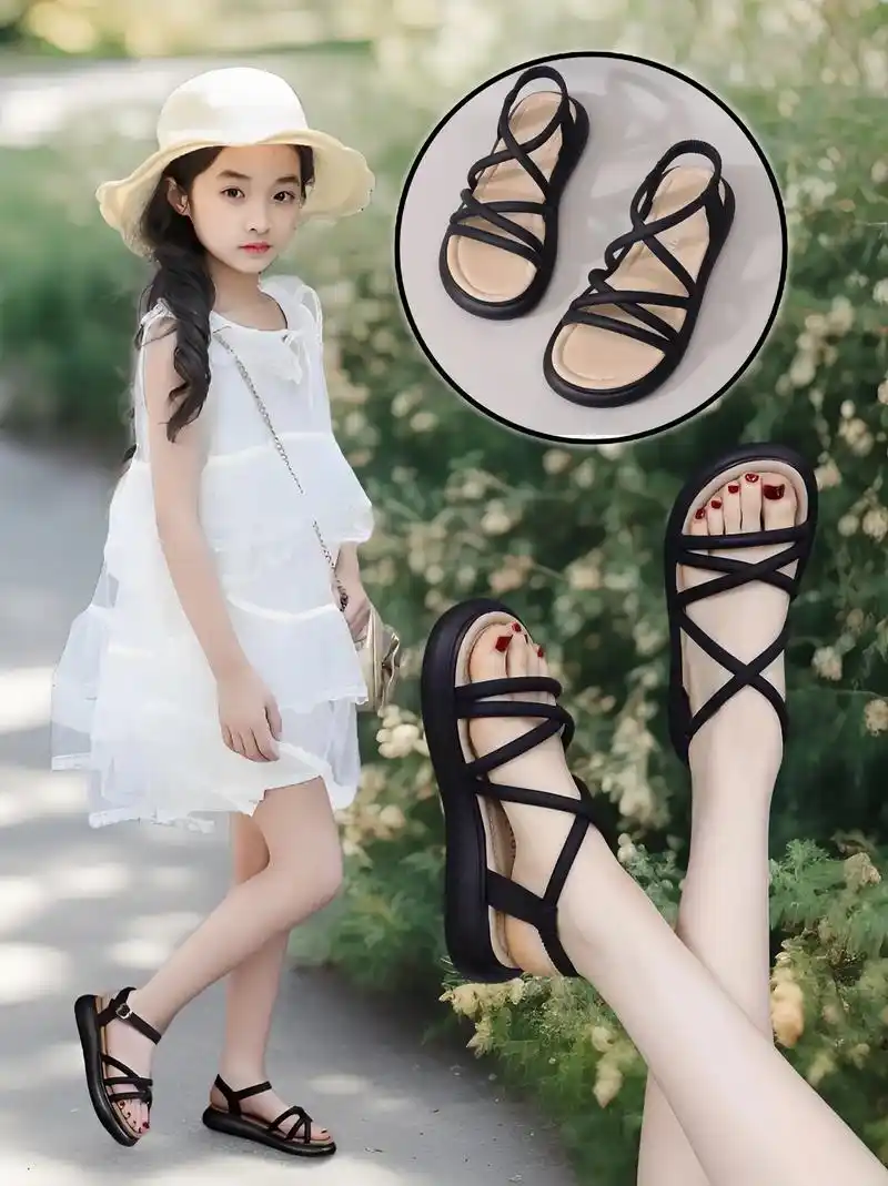 舒适好穿,细腻质感,舒适脚感,时尚高级感满满,适合女孩子穿的平底凉鞋