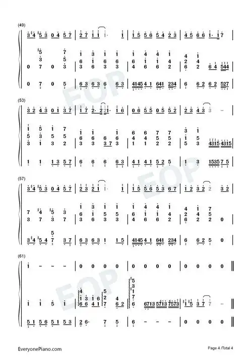 晴天中国好声音第四季第四期双手简谱预览4