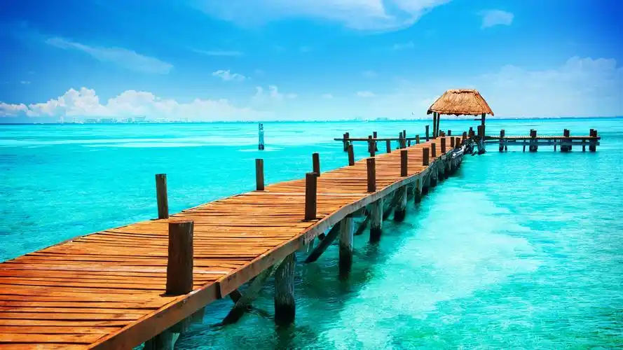 海边栈桥风光win7高清电脑桌面主题壁纸大全