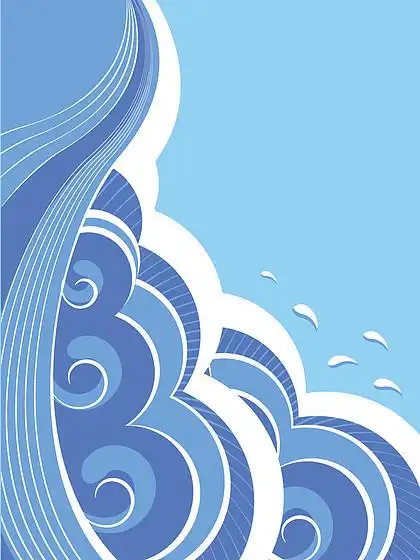 抽象的海浪.海景观矢量插画