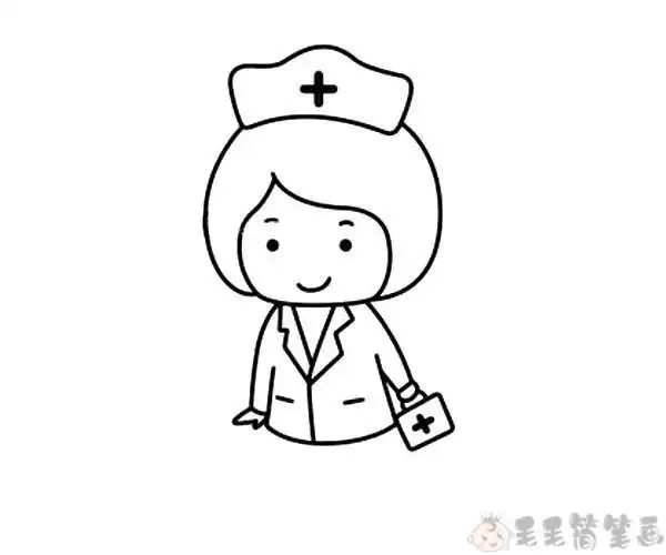 抗击肺炎的护士姐姐简笔画图片