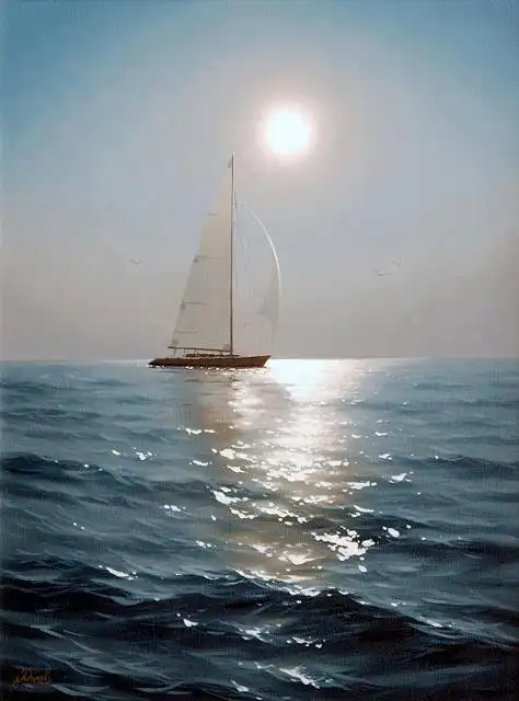 画家油画中的大海情怀