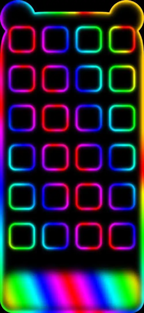 iphone荧光边框壁纸图片:这个壁纸最神奇的地方还是,当你按下锁屏就会
