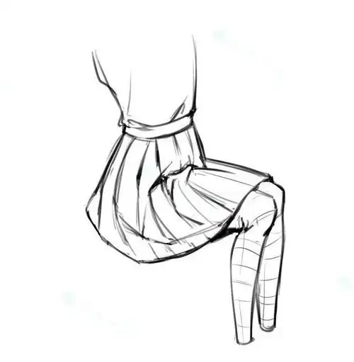 jk控必看百褶裙画怎么画教你超简单百褶裙的画法