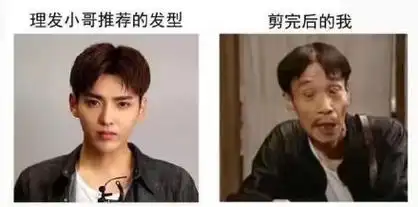 理发小哥推荐的发型 vs 剪完后的我 - 理发小哥推荐的发型 vs 剪完后