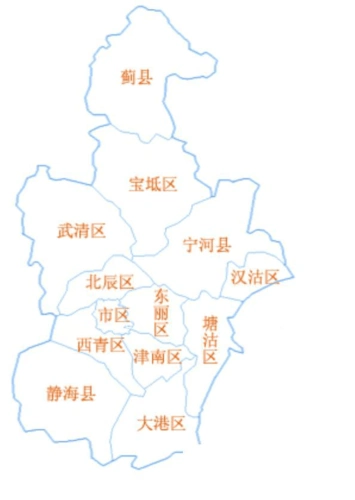 天津市行政区划及区划地图