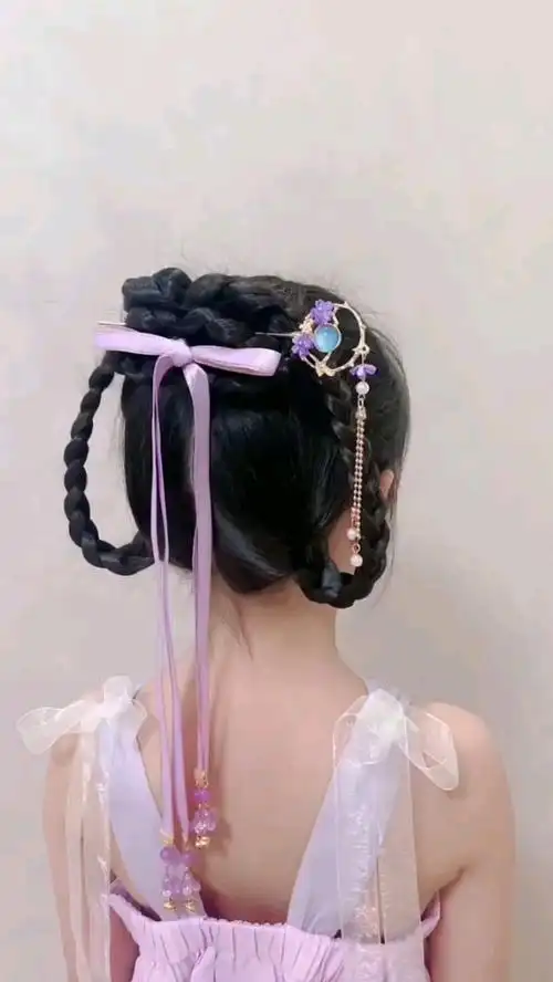 儿童编发穿汉服怎么能不扎个汉服发型呢三分钟搞定