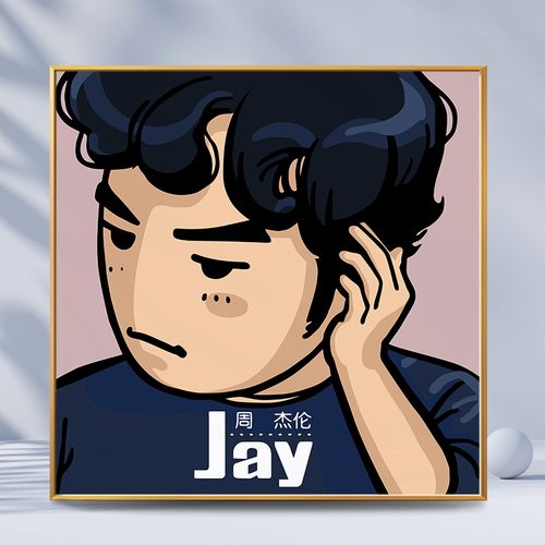 画画diy数字油画明星礼物手工填充油彩画填色手绘jsay周杰伦yyds